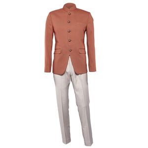 Orange Rust textured Bandhgala